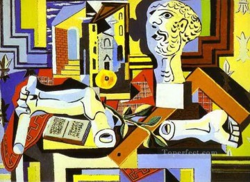 st lawrence and st cyricus Painting - Studio with Plaster Head 1925 cubist Pablo Picasso